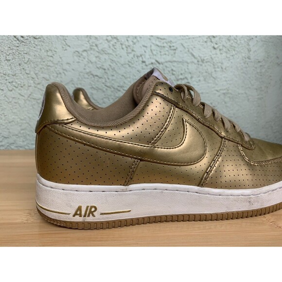 Nike Air Force 1 Low \'07 LV8 Metallic Gold Perforated 718152-700 AF1 Size 7.5‎ main image 6